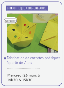 Fabrication de cocottes poétiques : à partir de 7 ans | 