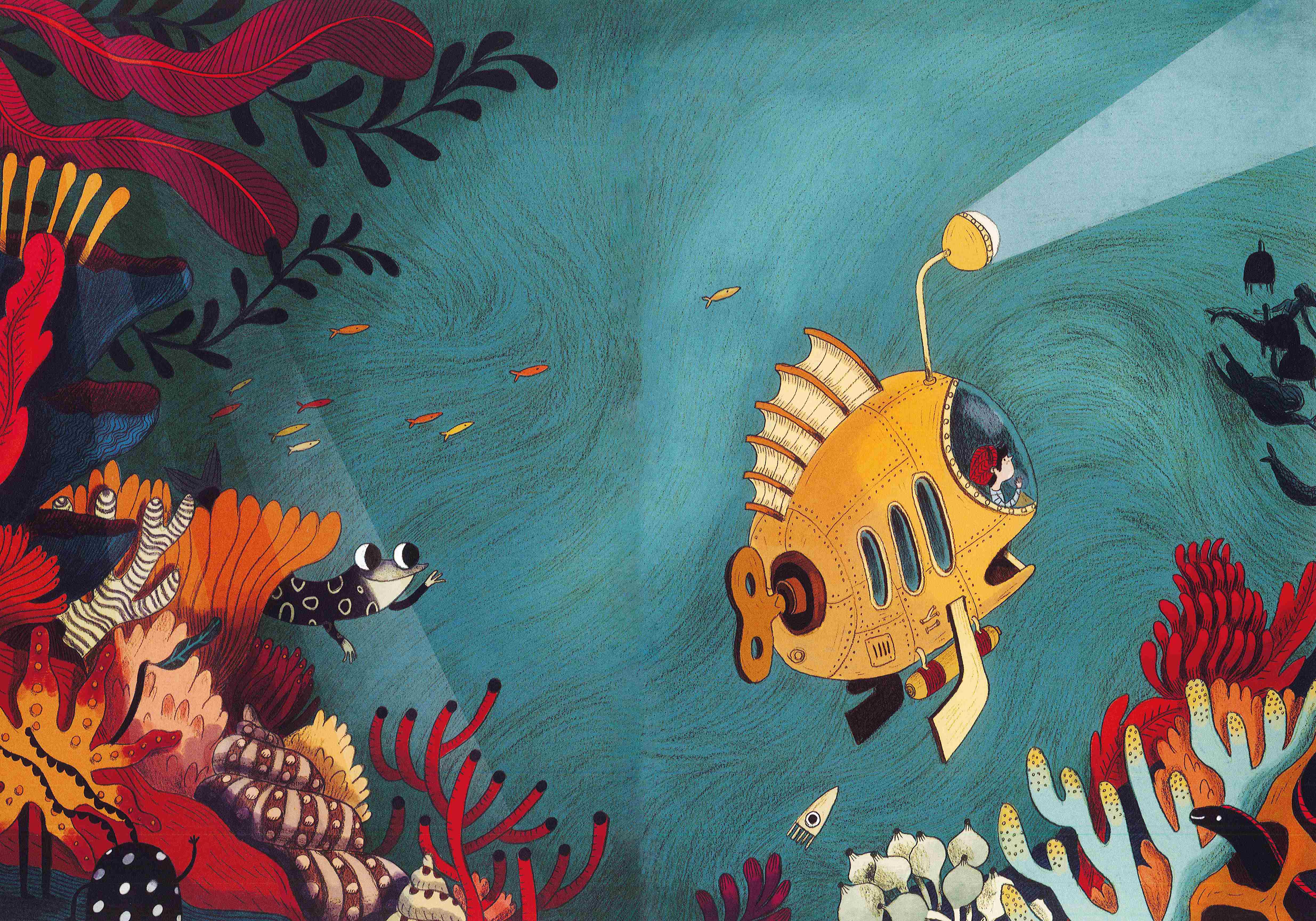Originaux d'Anna Aparicio Catala, illustratrice de "Nico et Ouistiti explorent les fonds marins" | 
