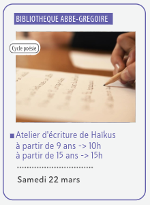 Atelier d'écriture de Haïkus : à partir de 9 ans | 