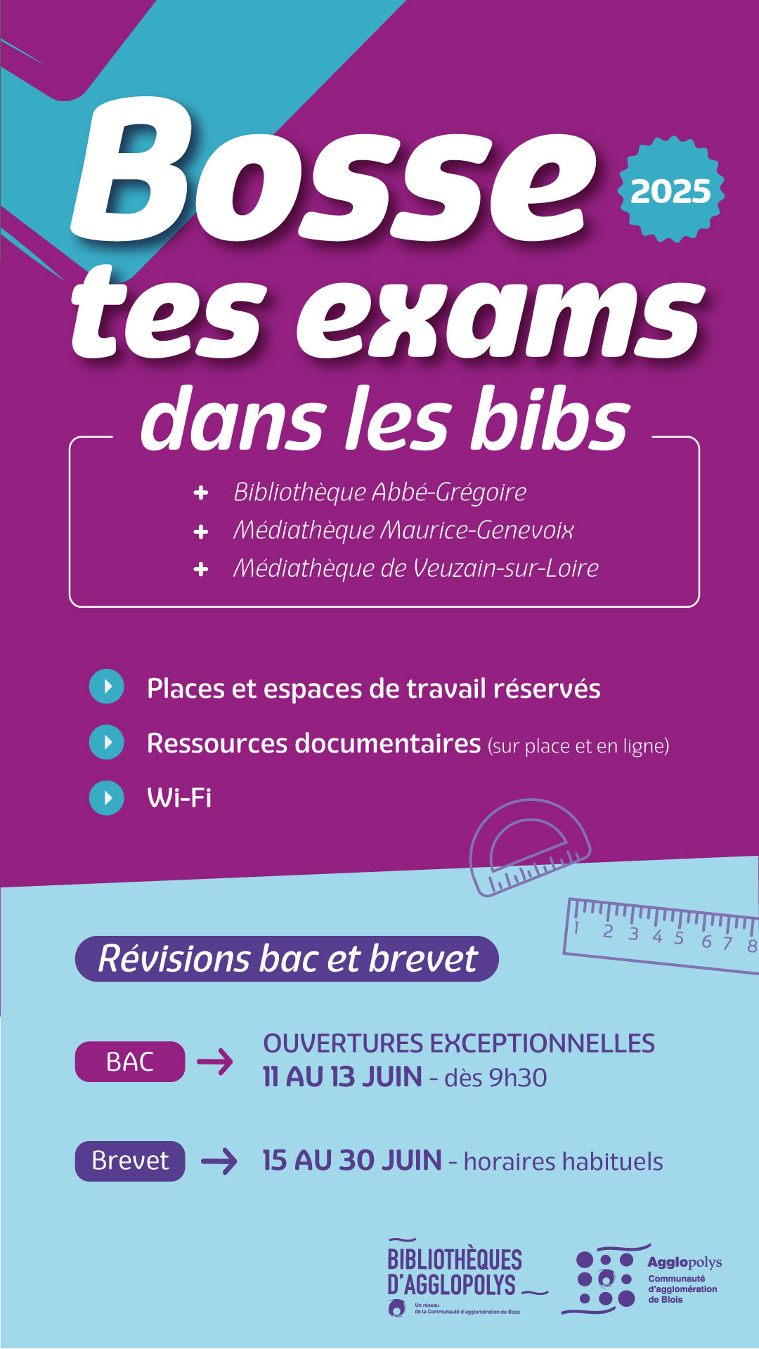 Bosse tes exams dans les bibs 2025