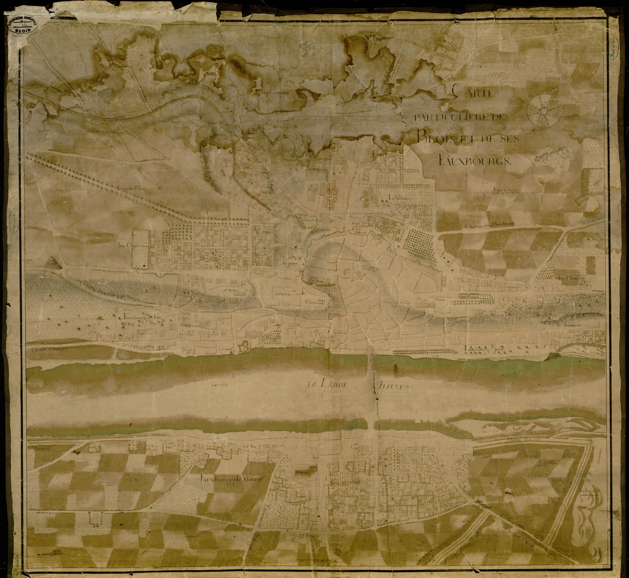 Boyer, plan de Blois vers 1740