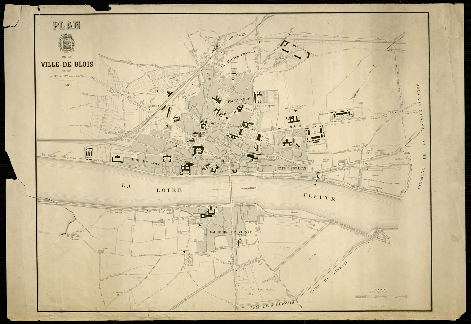 Bardet, Plan de la ville de Blois, 1885