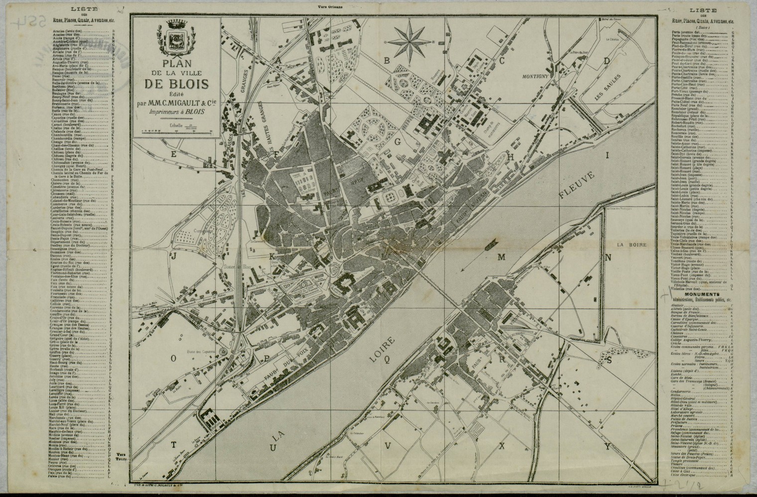 Camille Migault, plan de Blois, 1910