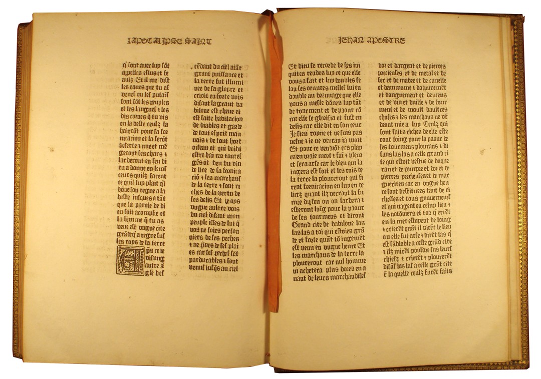Le nouveau testament en français - Ed. Julien Macho et Pierre Farget - Lyon : (Guillaume Le Roy) pour Barthelemy Buyer, ca 1476 - Cote I 35