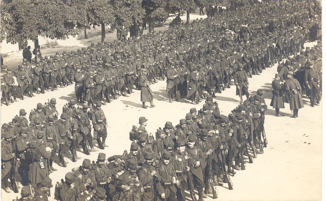 Départ du 113e régiment d'infanterie, 5 août 1914
