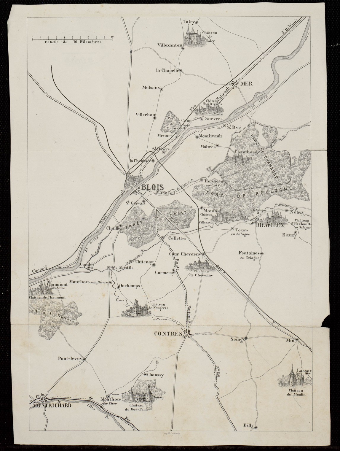 André Storelli, Carte des châteaux du Blésois, 1884