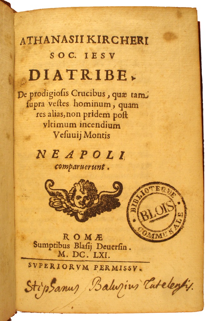 Ex-libris manuscrit d'Etienne Baluze, bibliothécaire de Colbert