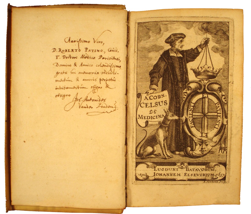 Envoi de Vanderlinden à Robert Patin sur la Médecine de Celse, 1657