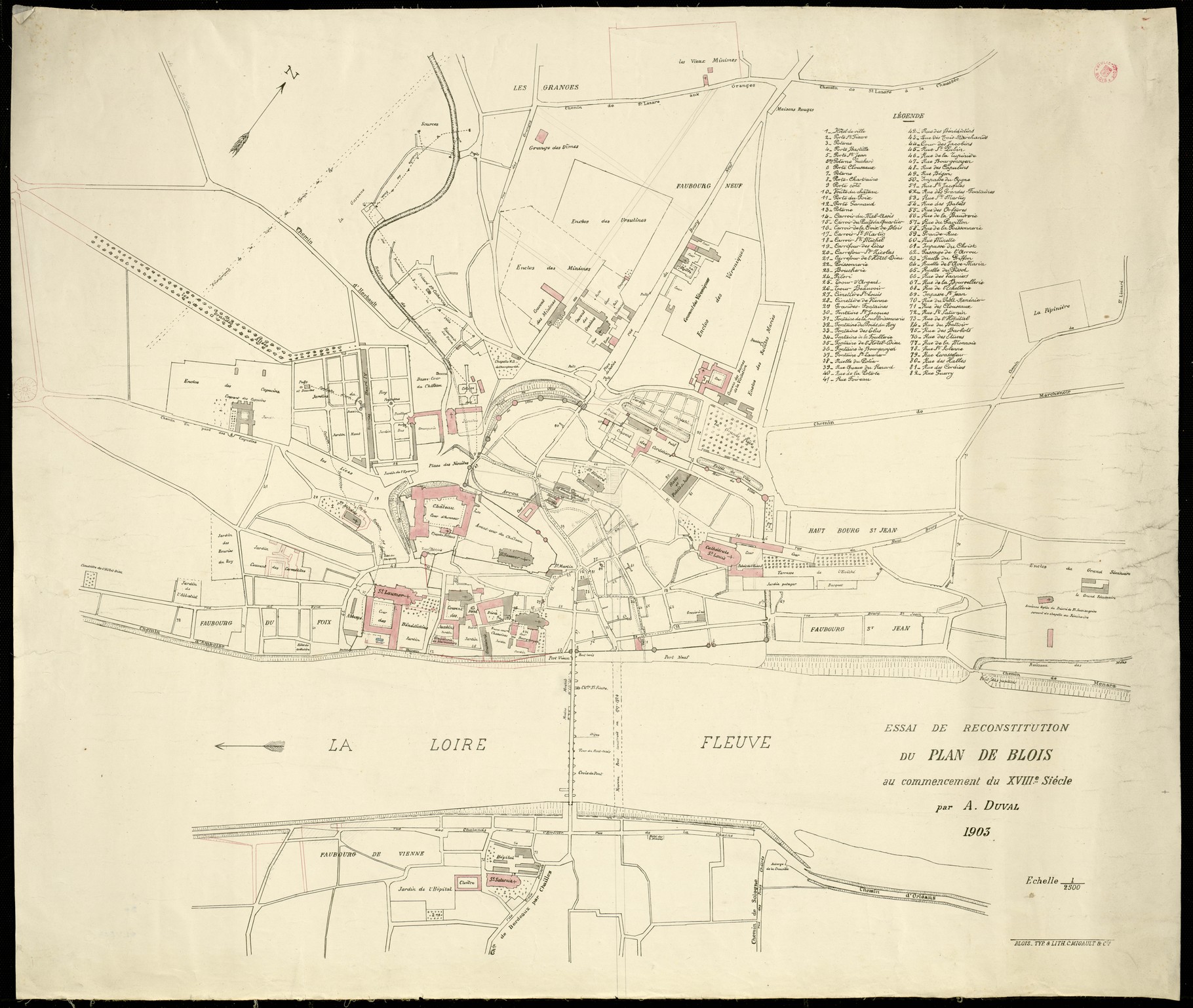 A. Duval, Essai de reconstitution du plan de Blois au commencement du XVIIIe siècle, 1903