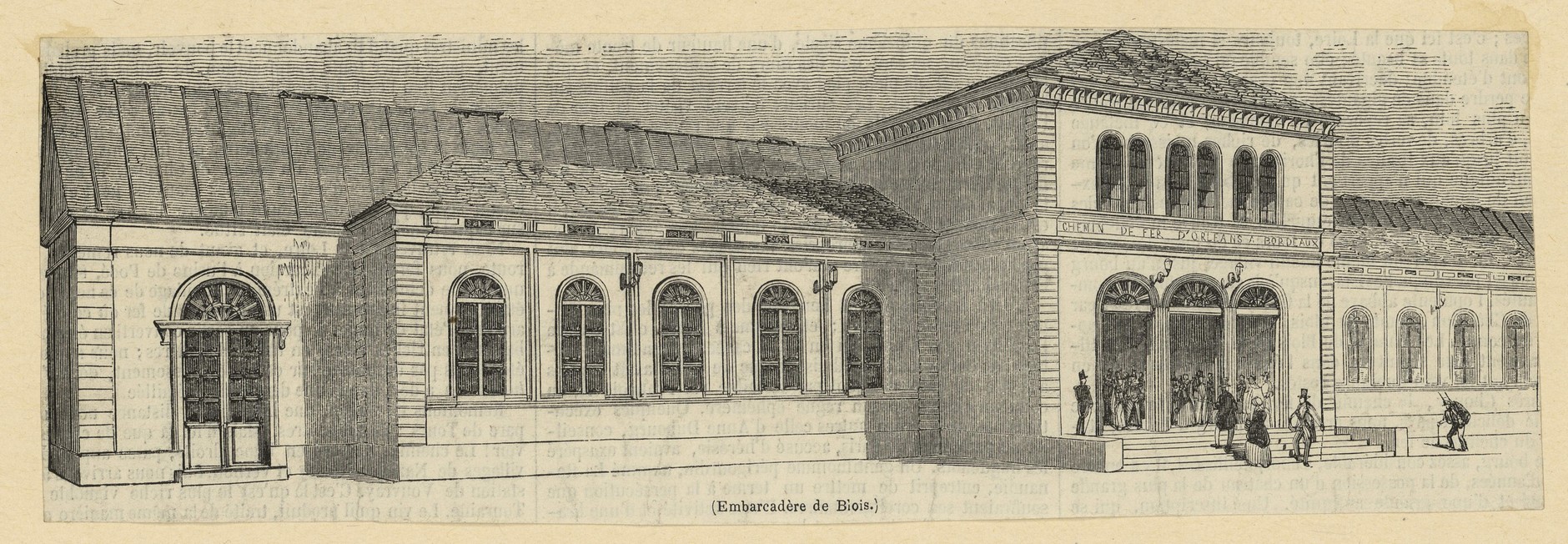 L'embarcadère de Blois, gravure sur bois vers 1850