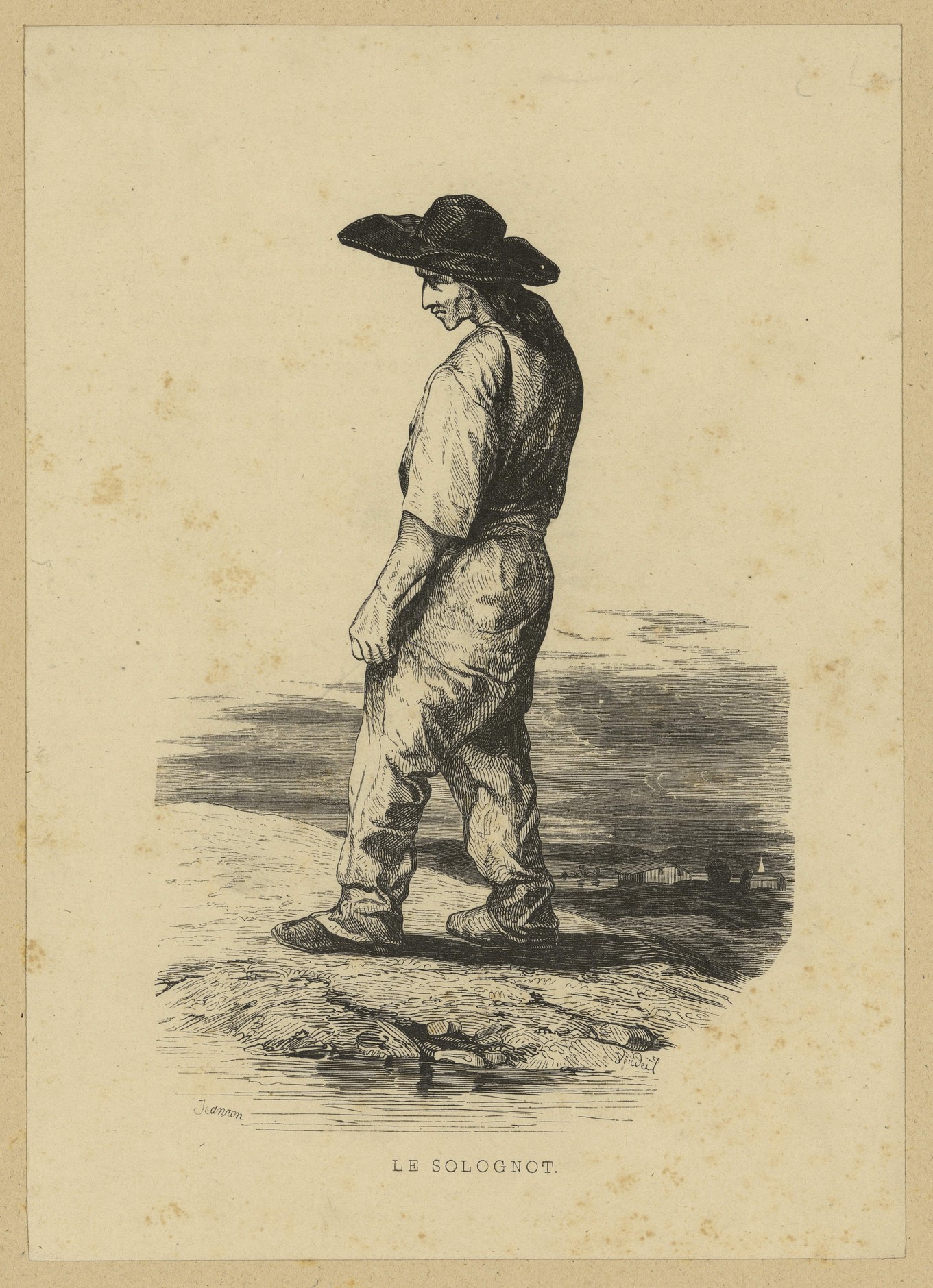 Jeanron, Le Solognot, gravure extraite des Français peints par eux-mêmes, 1842