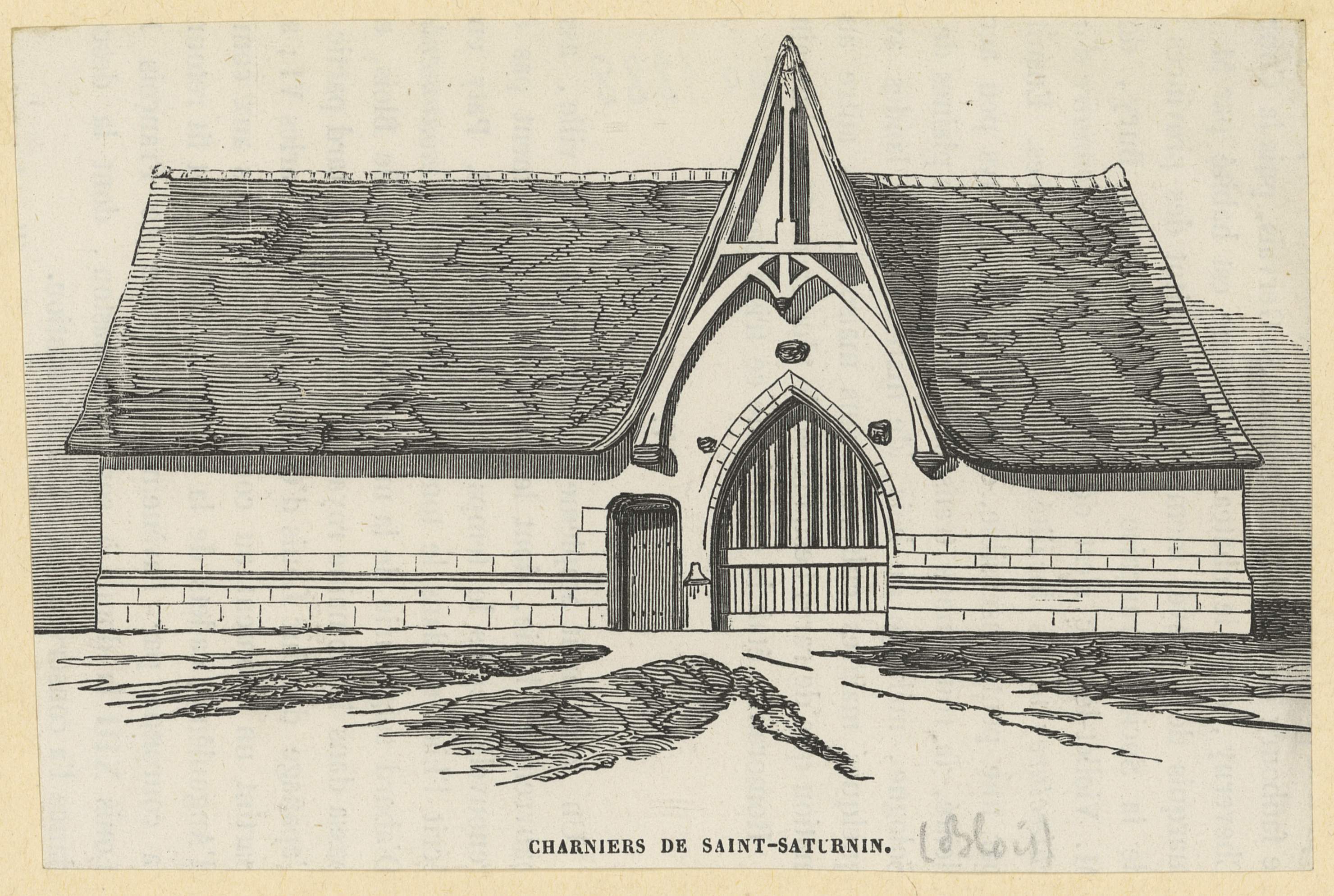 Anonyme, Blois, Entrée de l'aître Saint-Saturnin, gravure sur bois vers 1880