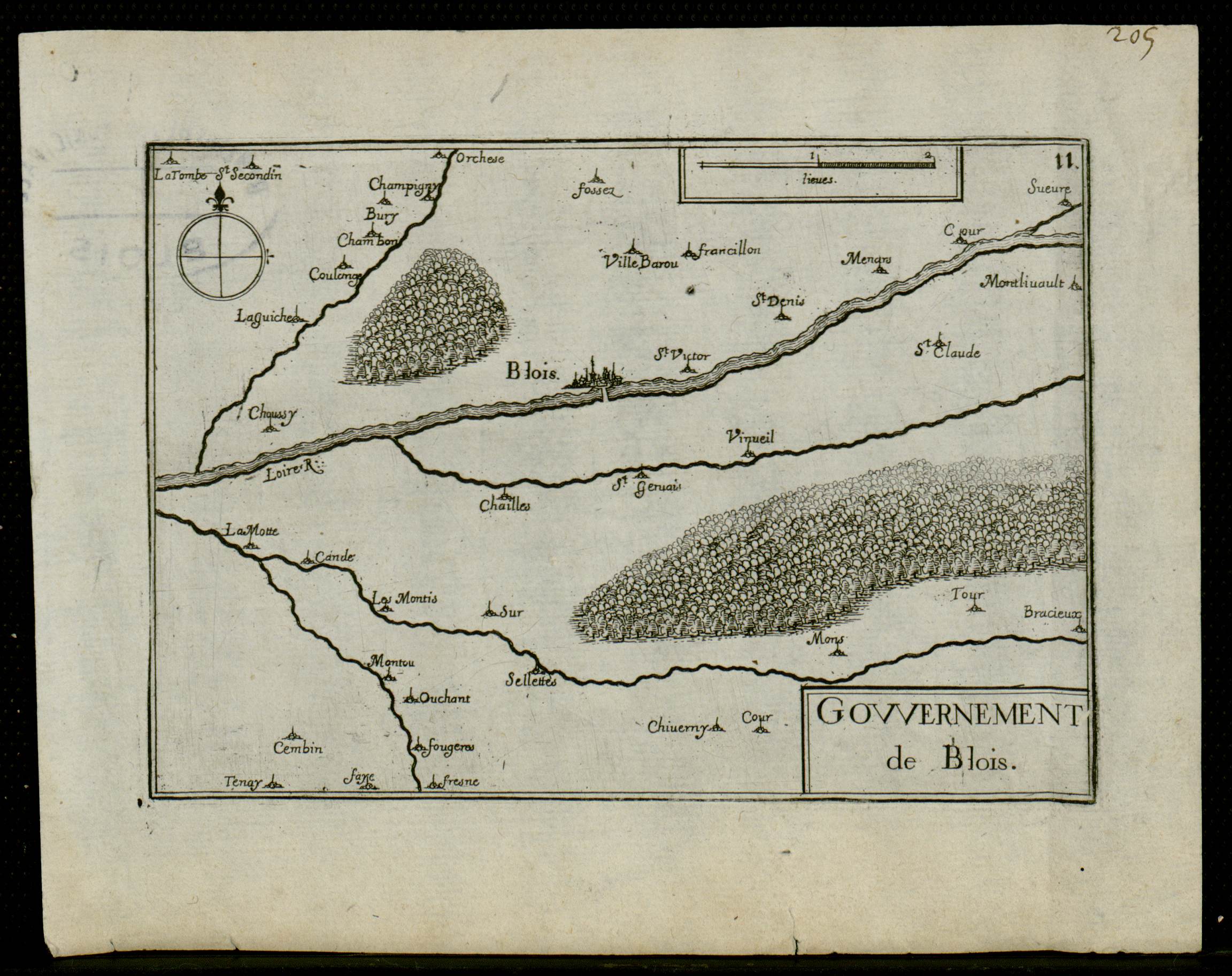 Christophe Tassin, carte du gouvernement de Blois, 1638